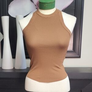 ❤️Zara chic sleeve less top-Brown-x-small